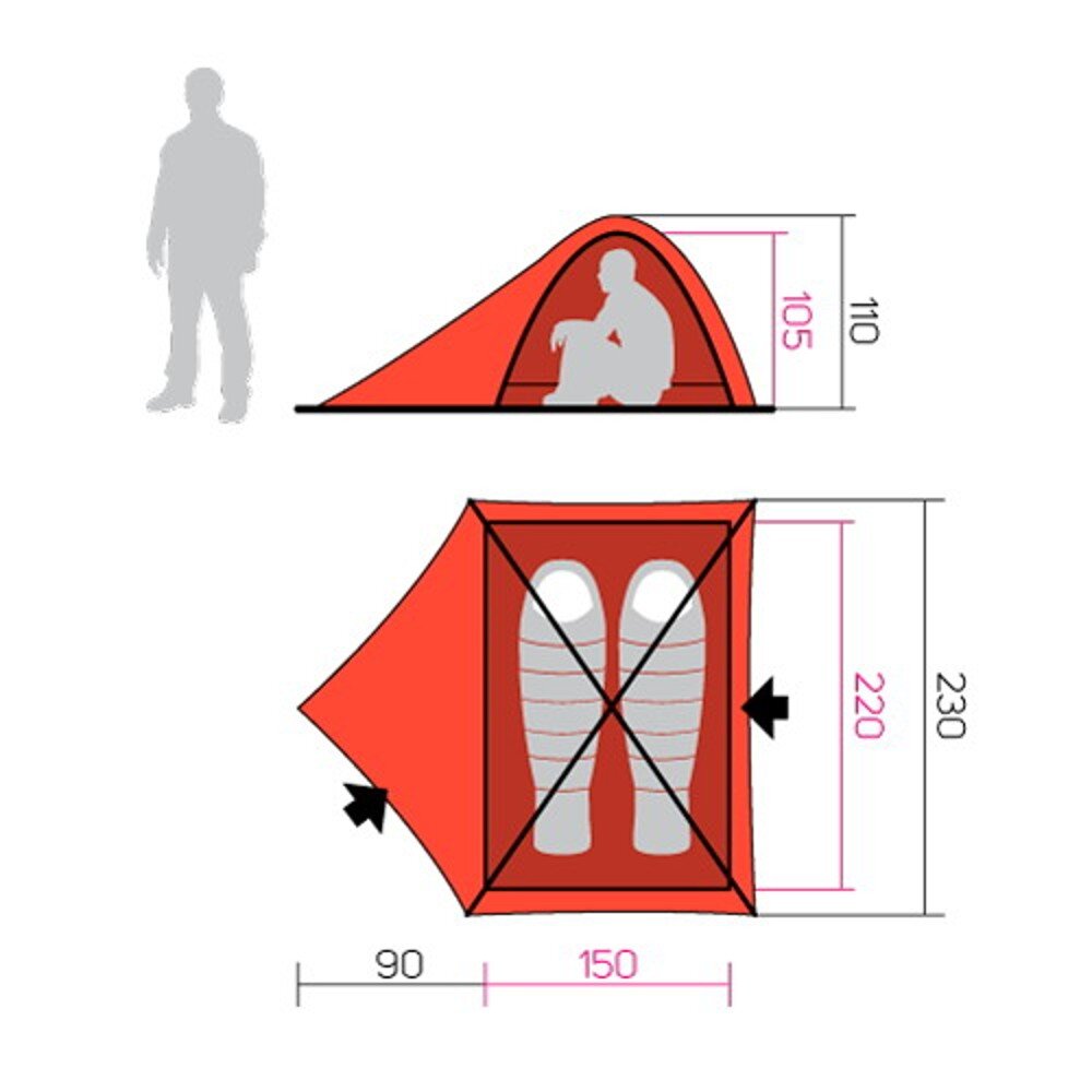 Tent HANNAH CAMPING SERAK 2, Thyme - Hannah - Outdoor clothing and