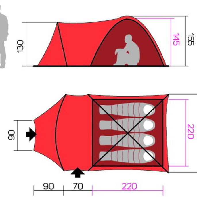 Tent HANNAH CAMPING ATOL 4, capulet olive