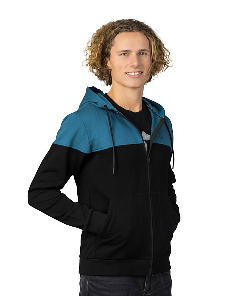 Pánská mikina HANNAH FEZCO HOODY, anthracite/dark denim
