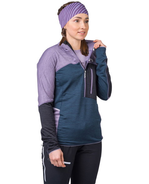 Dámská mikina HANNAH MEDA HZ, lavender gray/stratified sea mel