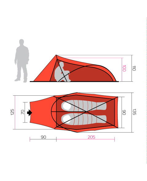 Stan HANNAH HAWK 2 SNOW, mandarin red