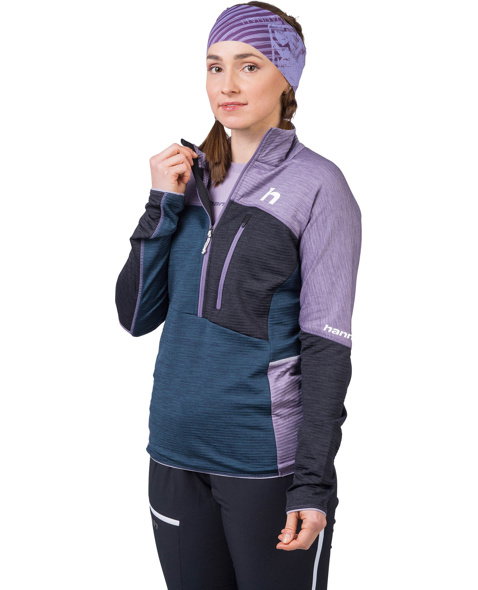 Dámská mikina HANNAH MEDA HZ, lavender gray/stratified sea mel