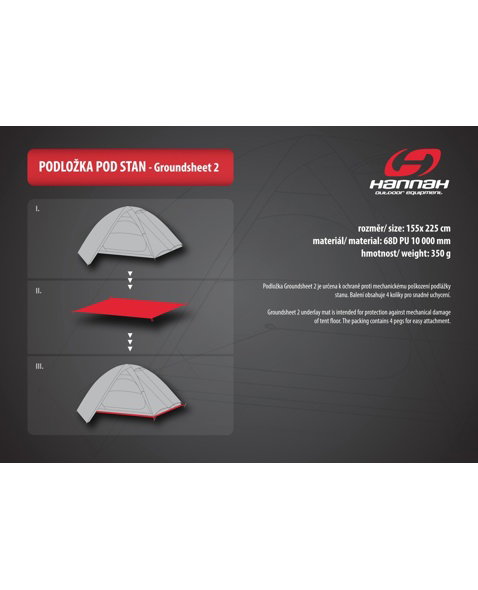 Podlážka HANNAH CAMPING GROUNDSHEET 2, graphite