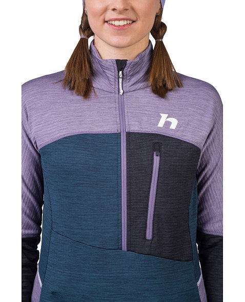 Dámská mikina HANNAH MEDA HZ, lavender gray/stratified sea mel