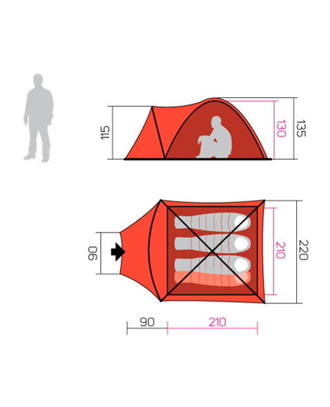 Stan HANNAH CAMPING HOVER 4, spring green/cloudy gray