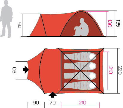 Stan HANNAH CAMPING ARRANT 4, spring green/cloudy gray