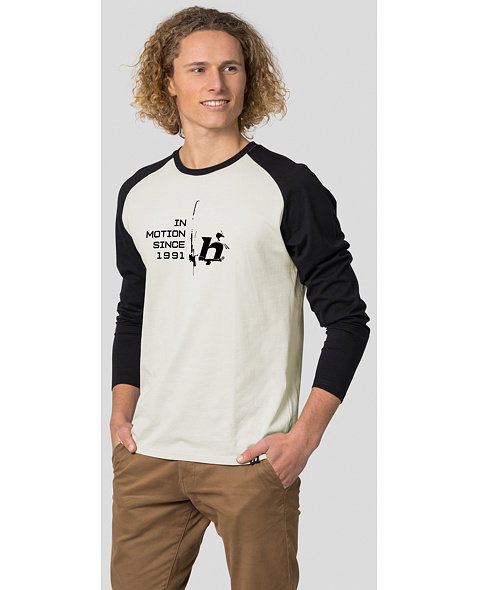 Tričko - dlhý rukáv HANNAH HANES Man, light gray/anthracite