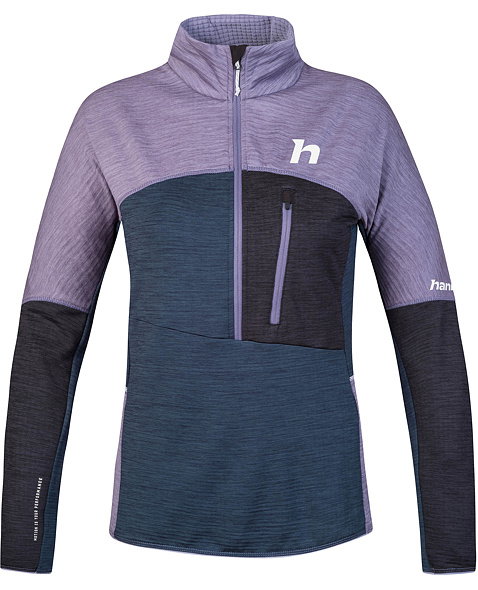 Dámská mikina HANNAH MEDA HZ, lavender gray/stratified sea mel