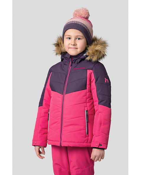 Dětská bunda HANNAH LEANE JR, mysterioso/bright rose