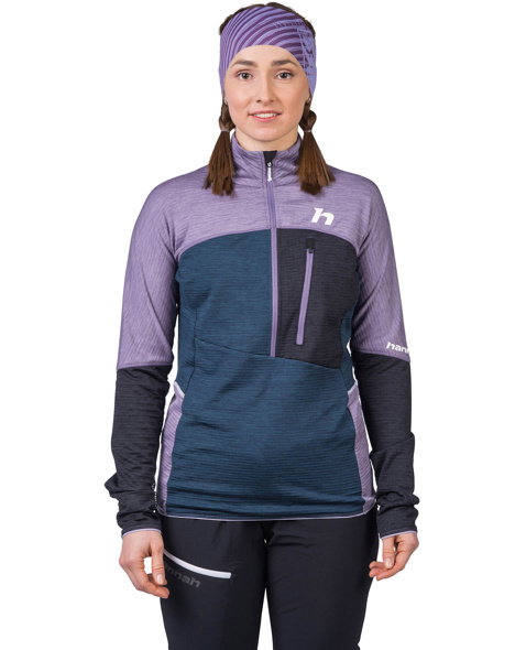 Dámská mikina HANNAH MEDA HZ, lavender gray/stratified sea mel